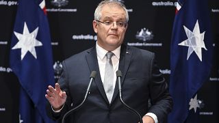 رئيس الوزراء الأسترالي خلال مؤتمر صحافي 