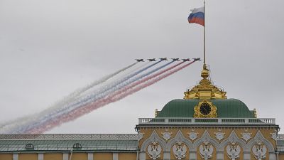 Eine Flugparade gab es in Moskau trotz Corona