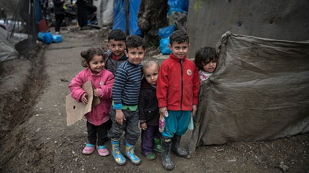 Moria mülteci kampında çocuklar / Yunanistan Moria mülteci kampında çocuklar / Yunanistan