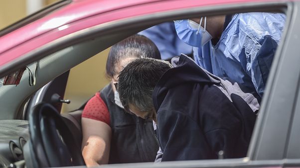 A man with symptoms of Covid-19 arrives at the triage area of the General Hospital in Mexico City on May 9, 2020. (Photo by PEDRO PARDO / AFP) A man with symptoms of Covid-19 arrives at the triage area of the General Hospital in Mexico City on May 9, 2020. (Photo by PEDRO PARDO / AFP)