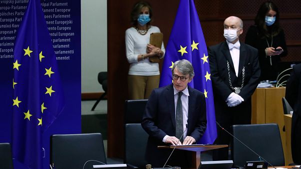European Parliament President David Sassoli attends a plenary session of the European Parliament in Brussels on May 13, 2020 European Parliament President David Sassoli attends a plenary session of the European Parliament in Brussels on May 13, 2020