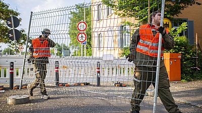 Virus Outbreak Switzerland Border Fence