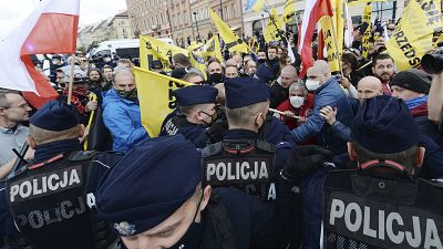 Violenta represión policial en Varsovia