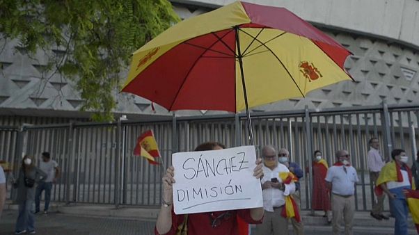 Proteste gegen Coronapolitik der spanischen Regierung Proteste gegen Coronapolitik der spanischen Regierung
