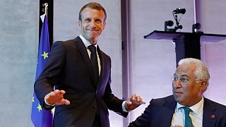 Emmanuel Macron e António Costa na cimeira de Salzburgo, em 2018