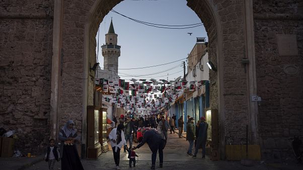 Trablus'un eski mahallesine açılan tarihi bir kapı, 25 Şubat 2020 Trablus'un eski mahallesine açılan tarihi bir kapı, 25 Şubat 2020