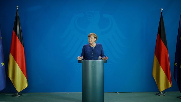 Angela Merkel sajtótájékoztatót tart 2020. május 20-án. Angela Merkel sajtótájékoztatót tart 2020. május 20-án.
