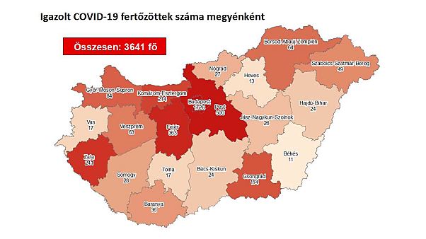 A május 21-i adatok megyénkénti lebontásban A május 21-i adatok megyénkénti lebontásban