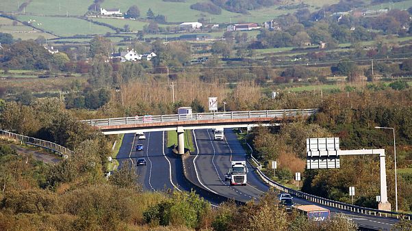 File - The M1 motorway crossing the Irish border near the town of Jonesborough, Republic of Ireland, looking across the border into Northern Ireland File - The M1 motorway crossing the Irish border near the town of Jonesborough, Republic of Ireland, looking across the border into Northern Ireland