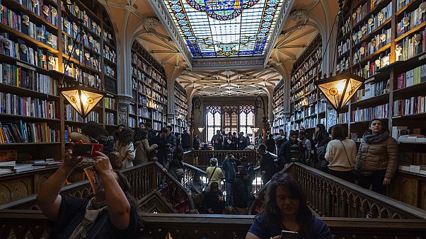 La librairie Lello à Porto, au Portugal, le 12 janvier 2019. La librairie Lello à Porto, au Portugal, le 12 janvier 2019.