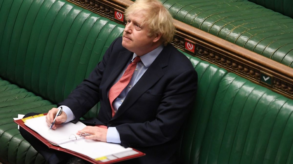 Britain's Prime Minister Boris Johnson attending Prime Minister's Questions in parliament, London, on May 20, 2020.