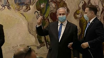 Netanyahu, durante su encuentro de formación de Gobierno con Benny Ganz