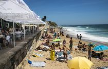 People flocked to the beaches after lockdown in Portugal.