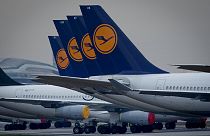 Lufthansa-Maschinen am Boden