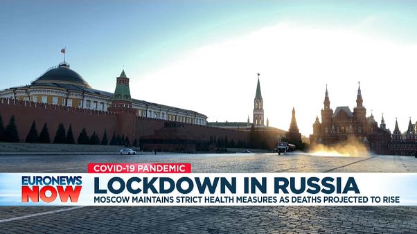 Street cleaners at work in Moscow as COVID cases continue to rise Street cleaners at work in Moscow as COVID cases continue to rise