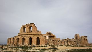 المدرج الروماني في موقع صبراتة الأثري في صبراتة في ليبيا 28/02/2011