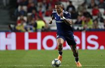 Lyon's Memphis Depay during a Champions League match against Benfica in Lisbon on Oct. 23, 2019.