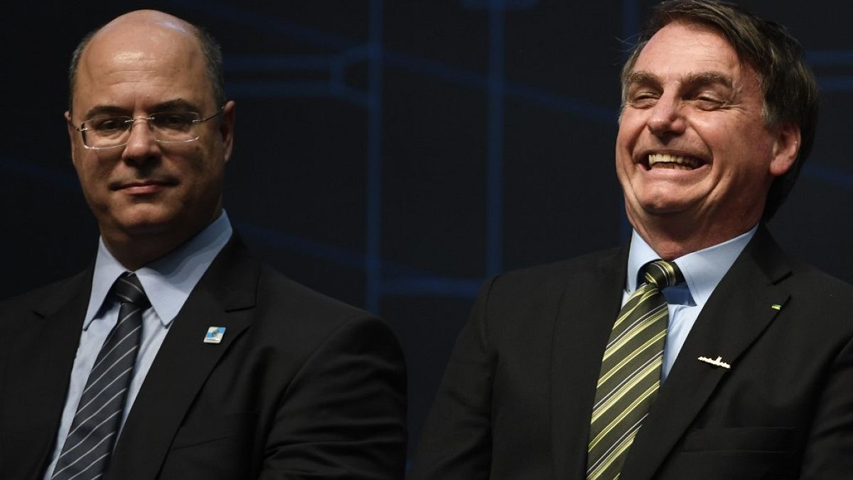 Wilson Witzel, governador do Rio de Janeiro, e Jair Bolsonaro, presidente do Brasil