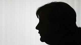 Merkel durante una rueda de prensa