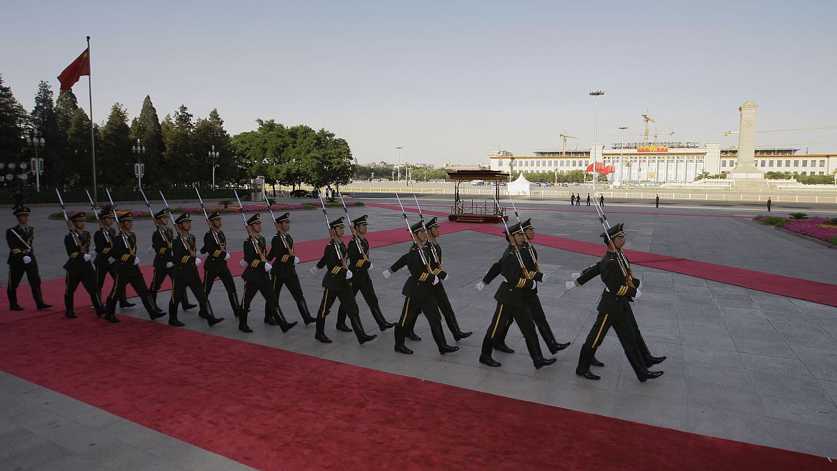 PLA soldiers in Tiananmen Square, Beijing