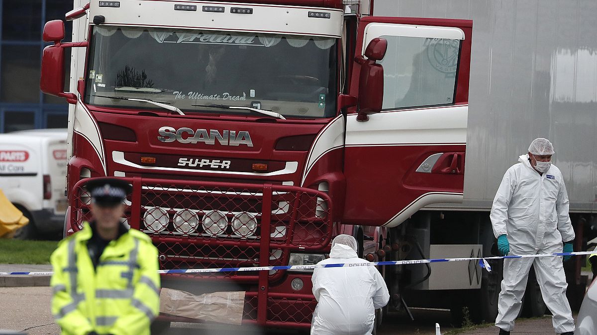 The 39 bodies were found in the back of the refrigerated lorry in Grays, Essex