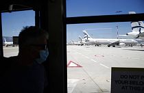 Avión de Aegean Airlines aparcado en Atenas