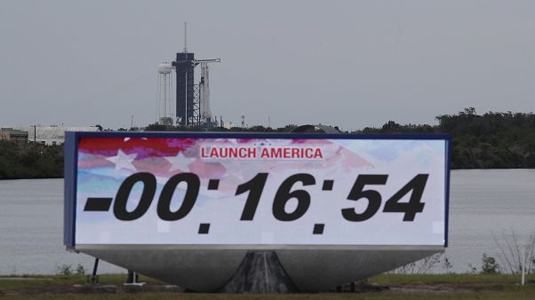 A SpaceX Falcon 9, with NASA astronauts Doug Hurley and Robert Behnken in the Dragon crew capsule, has even called off with 16 minutes to go at the Kennedy Space Center in Cap A SpaceX Falcon 9, with NASA astronauts Doug Hurley and Robert Behnken in the Dragon crew capsule, has even called off with 16 minutes to go at the Kennedy Space Center in Cap