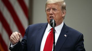 President Donald Trump speaks in the Rose Garden of the White House, Friday, May 29, 2020, in Washington. (AP Photo/Alex Brandon)