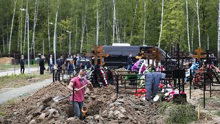 دفن ضحايا فيروس كورونا في موسكو
