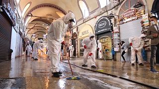 İstanbul Kapalı Çarşı dezenfekte çalışmaları