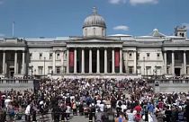 Protestos em Trafalgar Square contra a morte de George Floyd