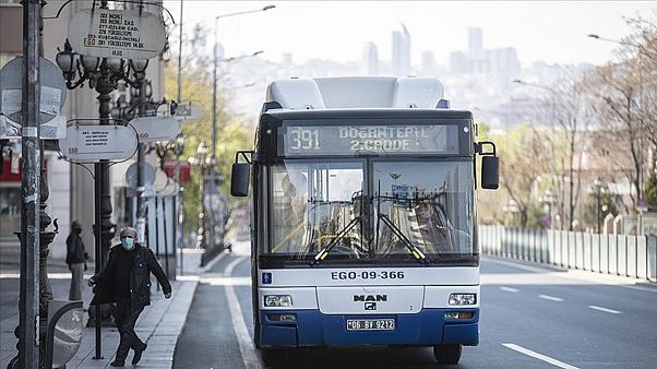 Ankara'da bir belediye otobüsü Ankara'da bir belediye otobüsü