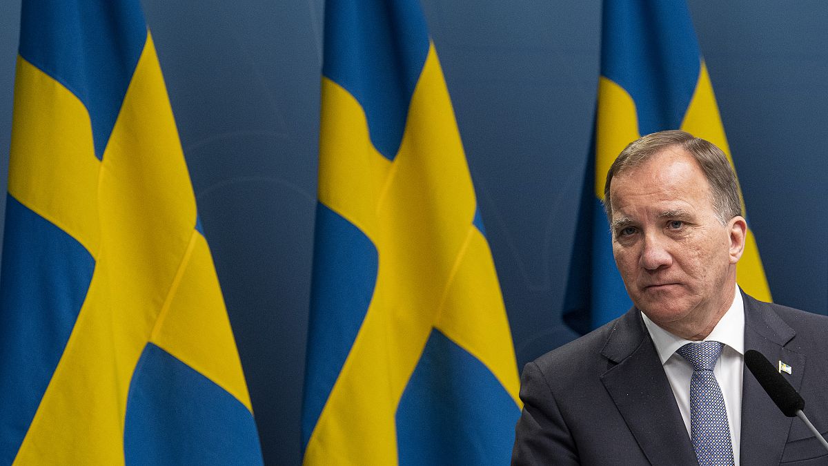 Sweden's PM Stefan Lofven gives a press conference about the situation on the COVID-19 pandemic, at the government headquarters in Stockholm, Sweden, on May 29, 2020.