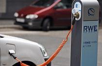ile photo, a charging point for electric cars is seen at the headquarters of energy supplier RWE in Essen, western Germany.