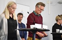 L'epidemiologo di Stato, Anders Tegnell, durante una conferenza stampa sul coronavirus a Stoccolma, Svezia