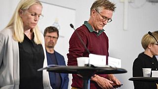 L'epidemiologo di Stato, Anders Tegnell, durante una conferenza stampa sul coronavirus a Stoccolma, Svezia