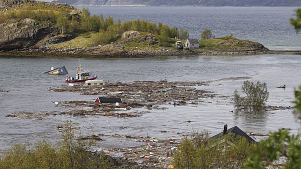 Norvège : maisons emportées par une coulée de boue, le 03/06/2020 Norvège : maisons emportées par une coulée de boue, le 03/06/2020