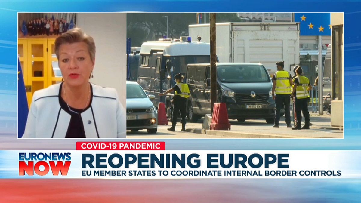 European Commissioner for Home Affairs Ylva Johansson speaking to Euronews, Thursday, June 4, 2020