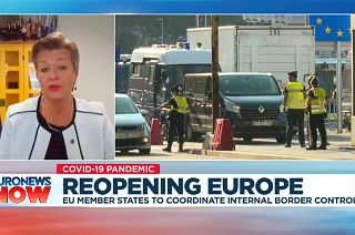 European Commissioner for Home Affairs Ylva Johansson speaking to Euronews, Thursday, June 4, 2020