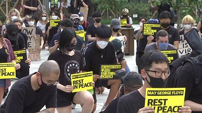 یادبود جورج فلوید و اعتراض به تبعیض نژادی در سئول