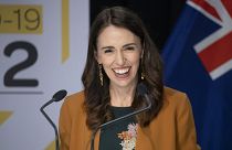 Jacinda Ardern smiles as she announces New Zealand will drop to COVID-19 alert level 1 at midnight. Wellington, New Zealand, June 8, 2020