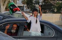 Residents of Tripoli celebrate the recent military setbacks of Khalifa Haftar's forces