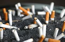 Imagen de archivo: colillas de cigarrillo en un cenicero en Nueva York
