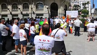 Manifestación de feriantes ante el Congreso de los Diputados en Madrid