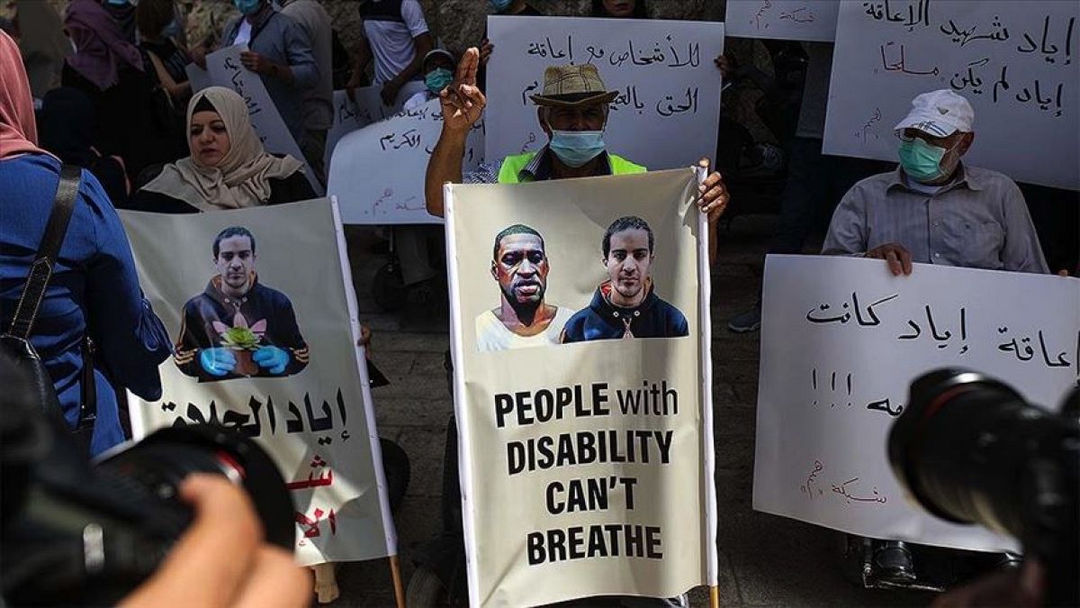 Filistinli engellilerin protestosu