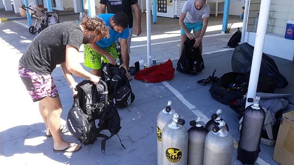 Οι δύτες που πραγματοποίησαν τη δράση υποβρύχιου καθαρισμού στα Φήρα Οι δύτες που πραγματοποίησαν τη δράση υποβρύχιου καθαρισμού στα Φήρα