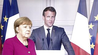 Imagen de una conferencia de prensa conjunta de Angela Merkel y Emmanuel Macron el pasado 18 de mayo