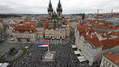 Praça do centro histórico de Praga