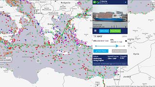 Το στίγμα του τουρκικού φορτηγού πλοίου, σύμφωνα με το MarineTraffic, to μεσημέρι της Τετάρτης