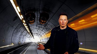 Elon Musk unveiling the Boring Company's Las Vegas tunnels. Elon Musk unveiling the Boring Company's Las Vegas tunnels.